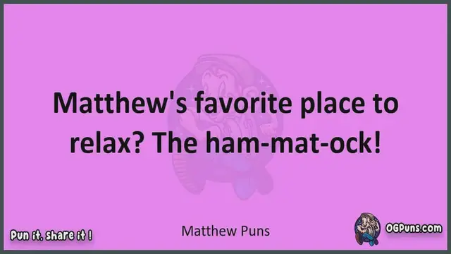 Video thumbnail for Matthew - Jokes, Puns, Wordplays, and Laughter
