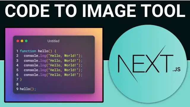 Video thumbnail for Build a Next.js Syntax Highlighter & Editor to Export Code to PNG Image in Browser Using JS