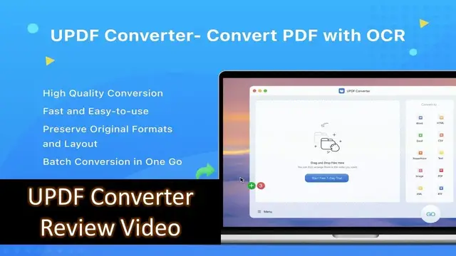 Video thumbnail for UPDF Converter Review - The Best PDF Converter for Windows and Mac with OCR