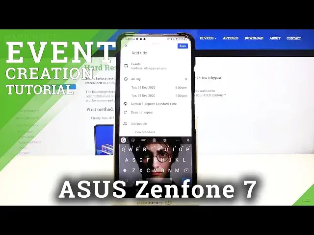 'Video thumbnail for Add Reminder and Create Event - Calendar App on ASUS Zenfone 7'