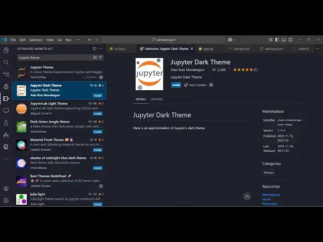 Video thumbnail for VS Code Tutorial to Integrate Juptyer IDE Dark and Light Theme Video For Beginners