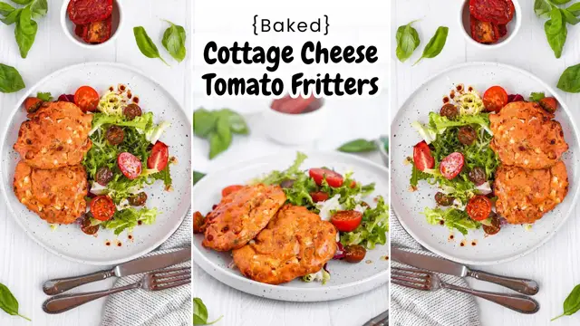 Video thumbnail for 🍅 Baked Cottage Cheese Tomato Fritters 🧀