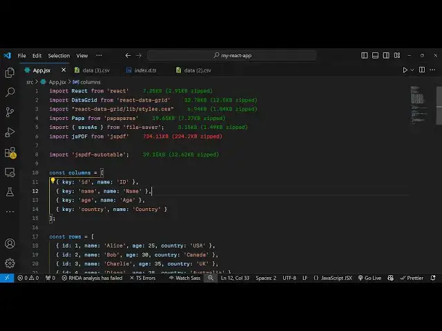 Video thumbnail for Build a React.js Data Grid with CSV and PDF Export Using jsPDF-Autotable & Papaparse in Browser