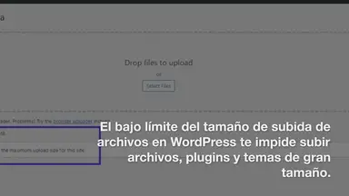 'Video thumbnail for Cómo Aumentar el Tamaño Máximo de Subida de Archivos en WordPress'