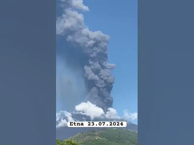 'Video thumbnail for Eruption of Etna, Sicily, 23.07.2024 #eruption #news #mountains'