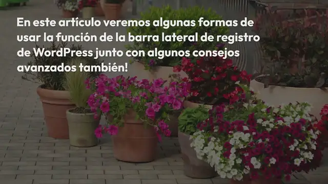 Video thumbnail for ¿Cómo utilizar la función de la barra lateral de registro de WordPress?