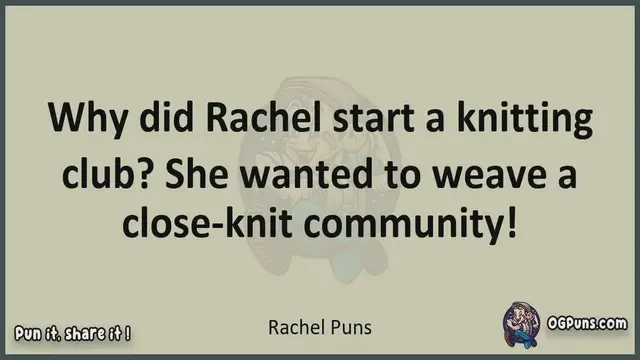 Video thumbnail for Rachel - Jokes, Puns, Wordplays, and Laughter