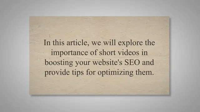 'Video thumbnail for Boost Your Website's SEO with Short Videos: Tips and Importance Explained'