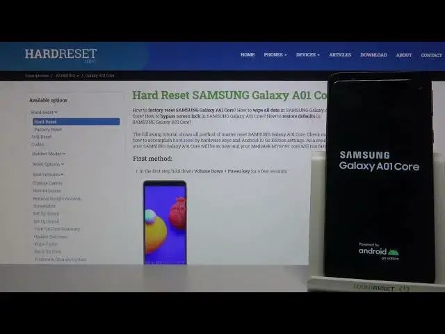 Video thumbnail for Samsung Galaxy A01 Core Turning On Device
