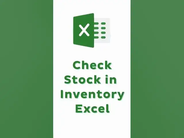Video thumbnail for How to Check Stock in Inventory in Excel? #shorts #excel