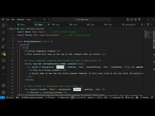 Video thumbnail for React.js Tutorial to Make Sticky Header on Scroll Using react-stickynode Library in JSX