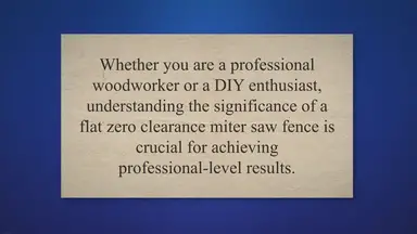 'Video thumbnail for How important is perfect flatness for a zero clearance miter saw fence?'