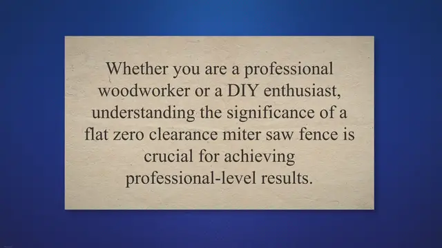 Video thumbnail for How important is perfect flatness for a zero clearance miter saw fence?