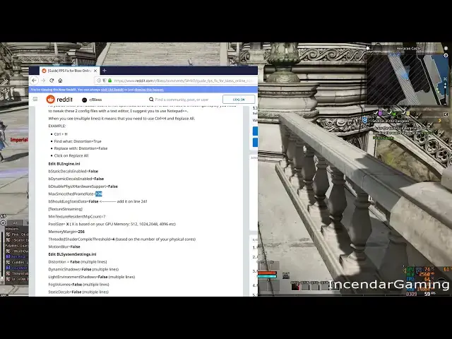 Video thumbnail for Increase Bless Online 20-30 FPS in Capital Cities remove 62 FPS lock ini edit with NO QUALITY LOSS