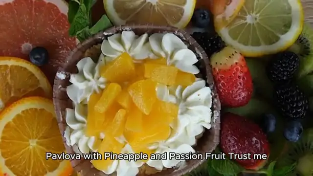 Video thumbnail for Vanilla pavlova with pineapple & passion fruit Recipe