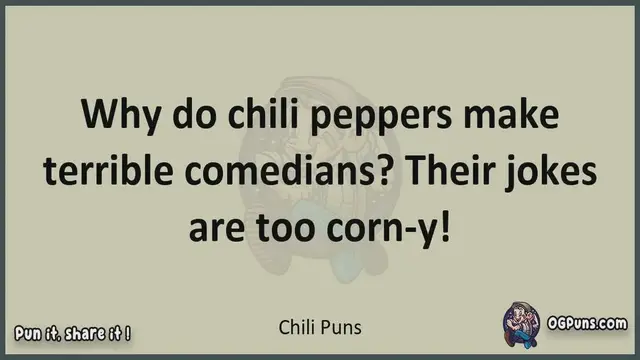 Video thumbnail for Chili - Jokes, Puns, Wordplays, and Laughter