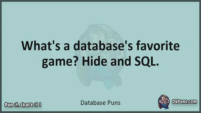 Video thumbnail for Database - Jokes, Puns, Wordplays, and Laughter