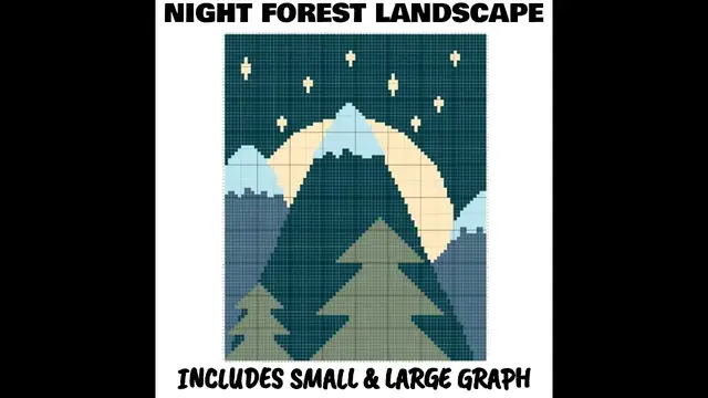 Video thumbnail for Night Forest Landscape C2C & Tapestry Crochet Pattern & Chart by Magic Yarn Pixels