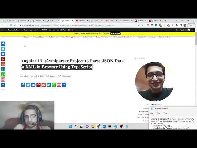 Video thumbnail for Angular 13 js2xmlparser Project to Parse JSON Data to XML in Browser Using TypeScript