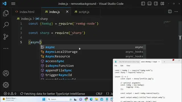 Video thumbnail for Node.js Tutorial to Remove Background From Image Using Rembg & Sharp Library in Command Line