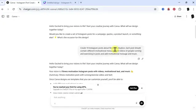 Video thumbnail for ChatGPT + Canva = Automatic Instagram Post Creation! Fast & Easy - 720