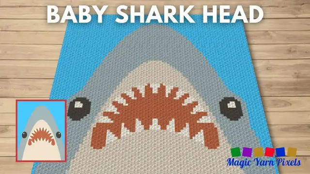 Video thumbnail for FREE GRAPH Baby Shark Head C2C & Tapestry Crochet Pattern | Magic Yarn Pixels