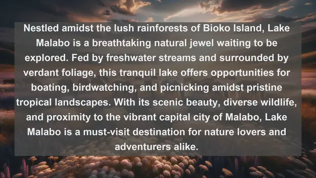 Video thumbnail for Exploring Equatorial Guinea's Hidden Gems: Top 10 Stunning Lakes You Need to See