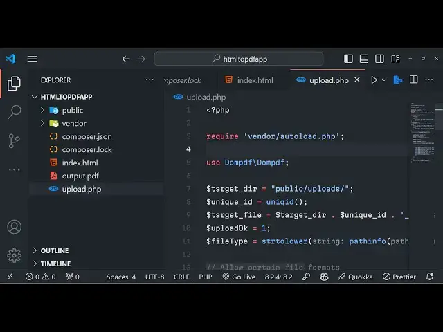 Video thumbnail for PHP 8 Project to Build HTML & CSS Template to PDF Converter Web App in Browser Using DOMPDF & JS
