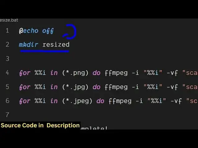 Video thumbnail for FFMPEG Batch Processing Script to Resize All Images in a Directory