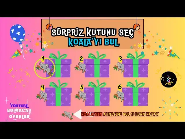 'Video thumbnail for Sürpriz Kutunu Seç Koalayı Bul - Kutu Oyunları - BULMACALI OYUNLAR #kutuoyunları #sürprizkutusu'