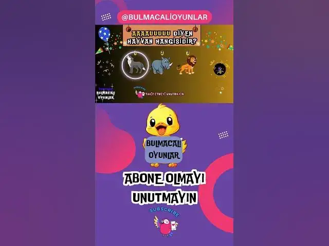 'Video thumbnail for HAYVANLARI VE SESLERİNİ BUL PUANLARI TOPLA ŞAMPİYON OL #17 #bulmacaoyunları  #oyunlar #hayvanlar'