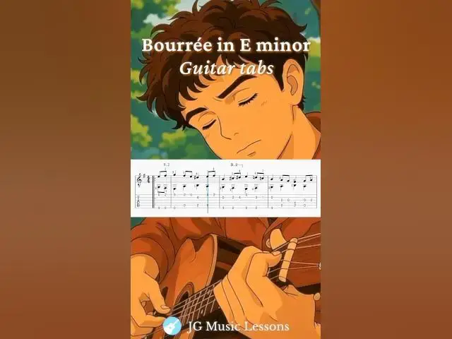 Video thumbnail for Bourree in E minor by Bach with guitar tabs 🎸