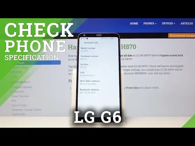'Video thumbnail for How to Check Phone Specification in LG G6 - Reach Android Details'