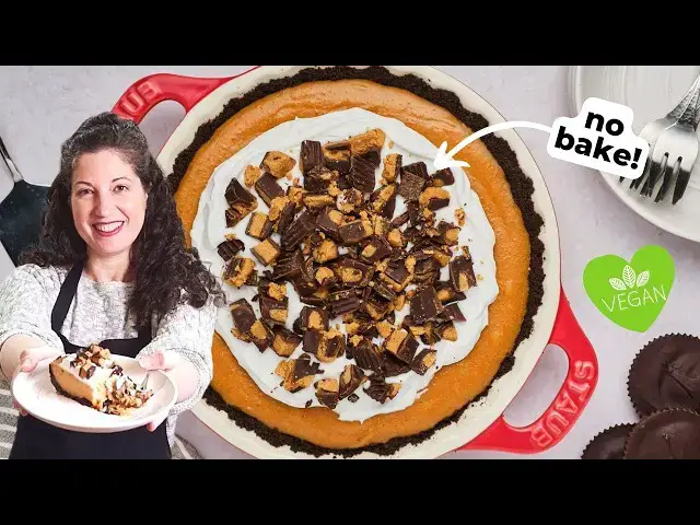 'Video thumbnail for This No-Bake, Dairy-Free Pie Tastes Like a Fluffy Peanut Butter Cup'