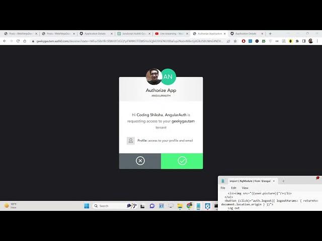 Video thumbnail for Angular 14 Auth0 Example to Integrate Google OAuth2 Login & Display Profile of User in Browser