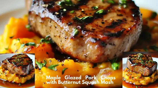 Video thumbnail for Maple Glazed Pork Chops with Butternut Squash Mash