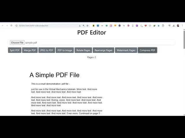 Video thumbnail for Build a Ultimate PDF Editor to Merge,Split and Add Watermark in Browser Using PDF.js & PDF-LIB in JS