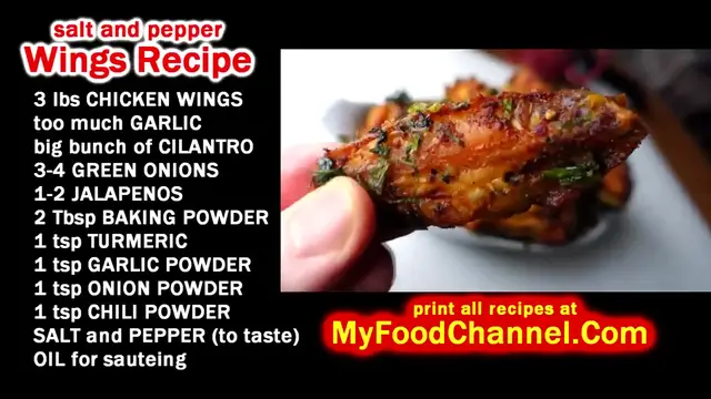 Video thumbnail for Best Wings Recipe   Baked Chicken Wings Salt and Pepper Style(720P HD)