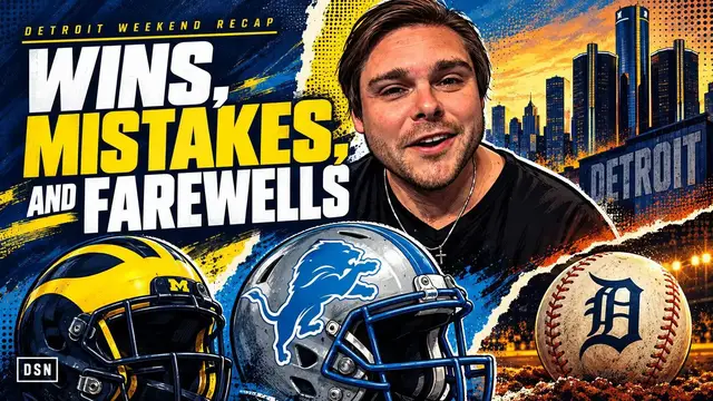 Video thumbnail for Lions stay stuck in the middle, Michigan falls on mistakes, and Verlander gets a storybook Tigers ending