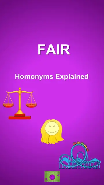 'Video thumbnail for Fair and Its Meanings: Homonyms Explained'