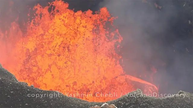 Video thumbnail for Spectacular footage inside a volcano next to boiling lava lake - Ambrym volcano Sep 2018