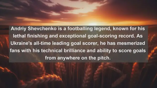 Video thumbnail for Unveiling Ukraine's Football Titans: Top 10 Legendary Players