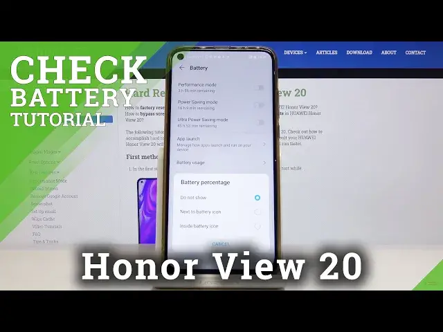 'Video thumbnail for How to Activate Battery Percentage in Honor View 20 – Show Battery Level'