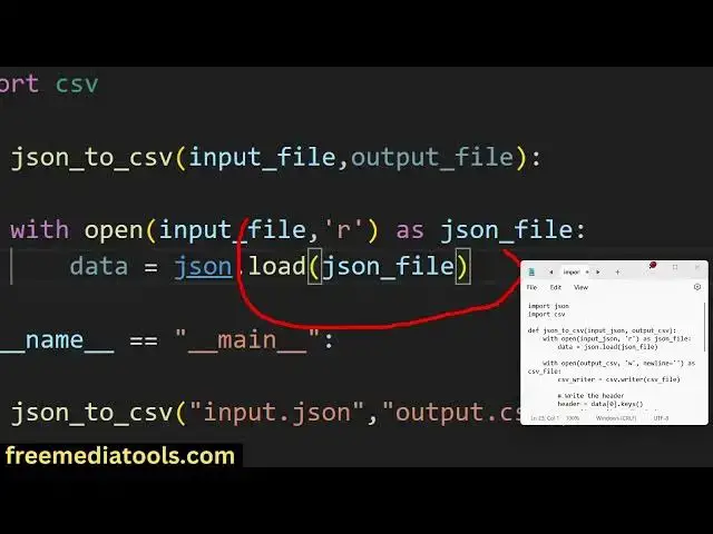 Video thumbnail for Python 3 Script to Export JSON to CSV File
