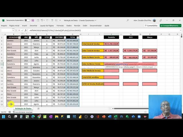 Video thumbnail for Validação de Dados - Resolvendo Exercícios