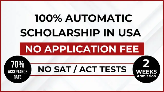 Video thumbnail for Automatic Scholarship in USA - ADMISSION IN TWO WEEKS - NO APPLICATION FEE