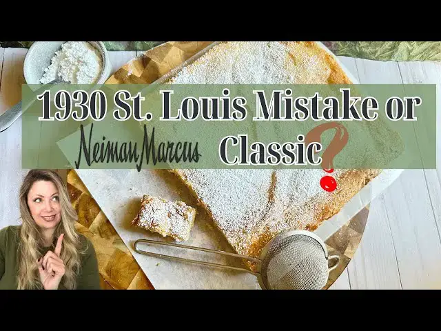 'Video thumbnail for Ooey Gooey Butter Cake History & Neiman Marcus Cake Taste Test | St. Louis Dessert Classic'