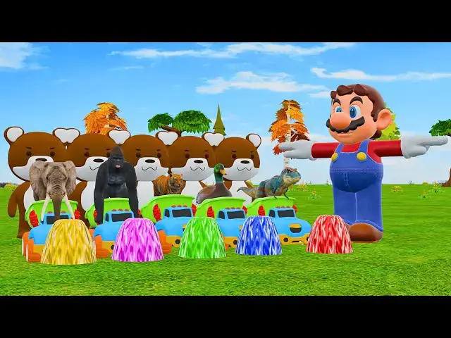 'Video thumbnail for Paint Animals Duck Tiger  Cow Lion Buffalo Gorilla Elephant Dinosaur Fountain Crossing Animal Game'