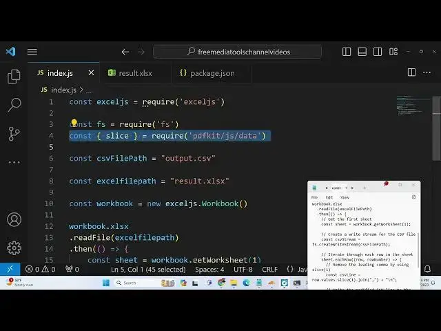 Video thumbnail for Node.js ExcelJS Tutorial to Extract Table Data From Excel File and Save it as CSV File