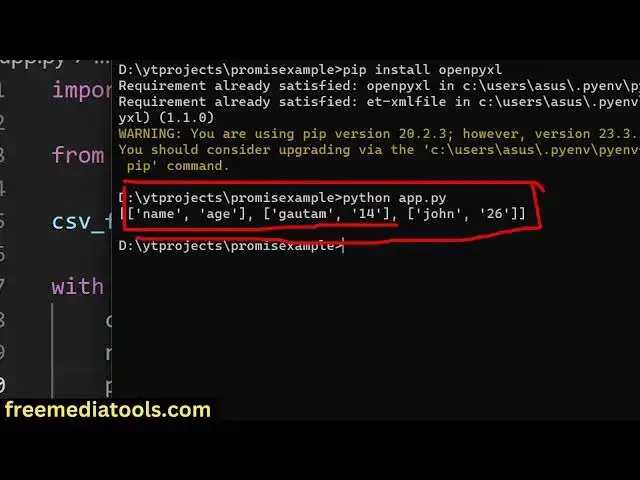 Video thumbnail for How to Convert CSV to Excel File using openpyxl in Python